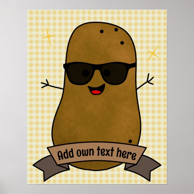Poster Funny Happy Cool pomme de terre personnalisée (Devant)