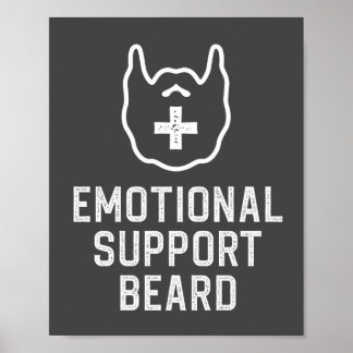 Poster Funny Homme's Emotional Support Beard Joke Billet 