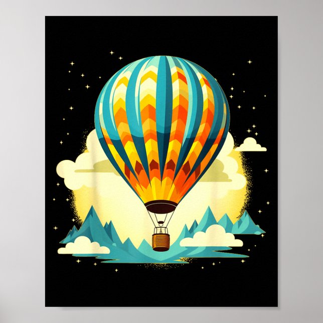 Poster Funny Hot Air Balloon For New Adventures Lovers  (Devant)