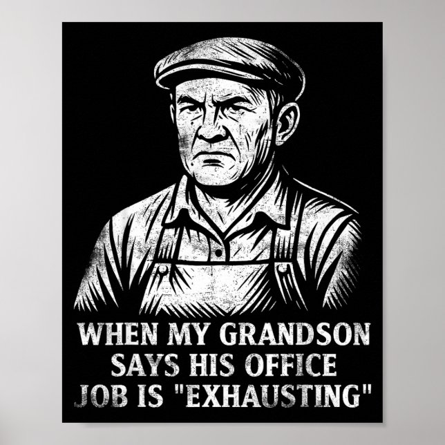 Poster Funny Humor Grandpa Gift Father's Day Grandfather  (Devant)