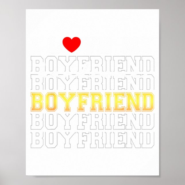 Poster Funny I Love My Handsome Boyfriend Valentine  (Devant)