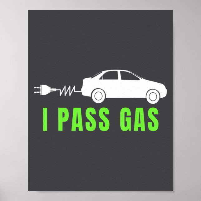 Poster Funny I P Gas Electric Car I Love Evs Electri  (Devant)