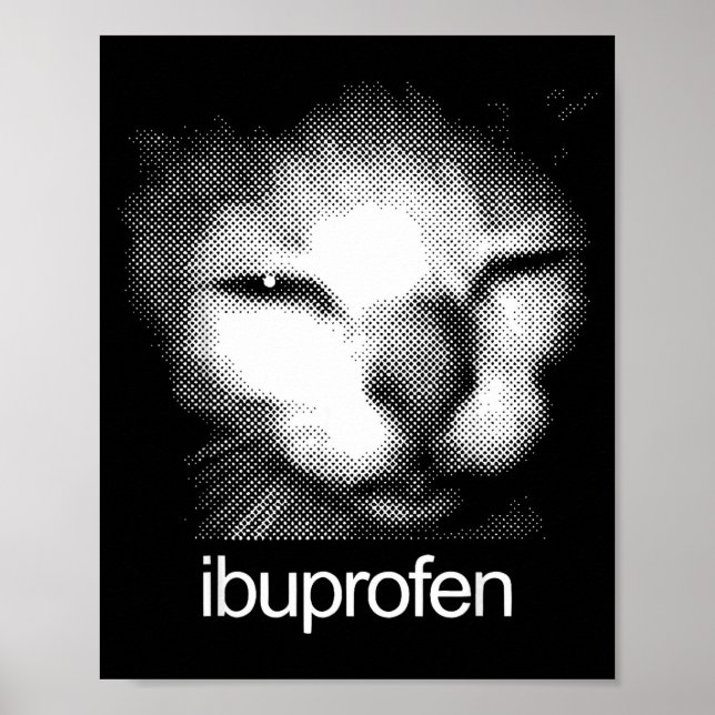 Poster Funny Ibuprofen Cat Meme Retro Ugly Cat Face Mens  (Devant)