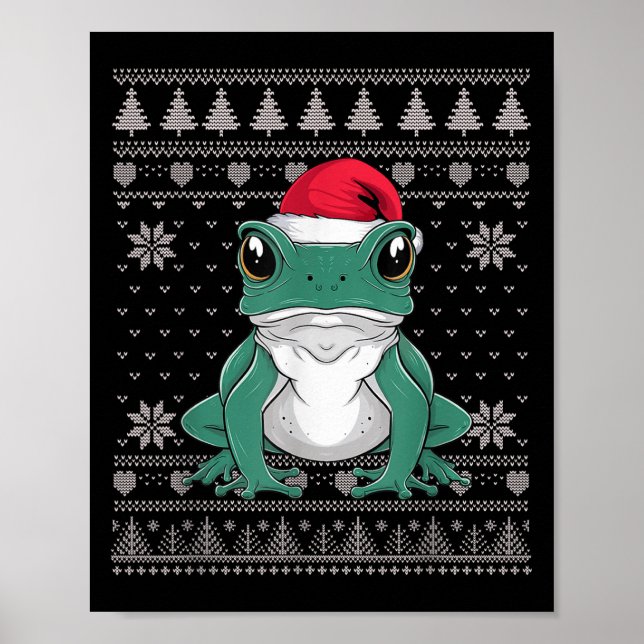 Poster Funny Ison Dart Frog laide Sweat de Noël Père Noël (Devant)