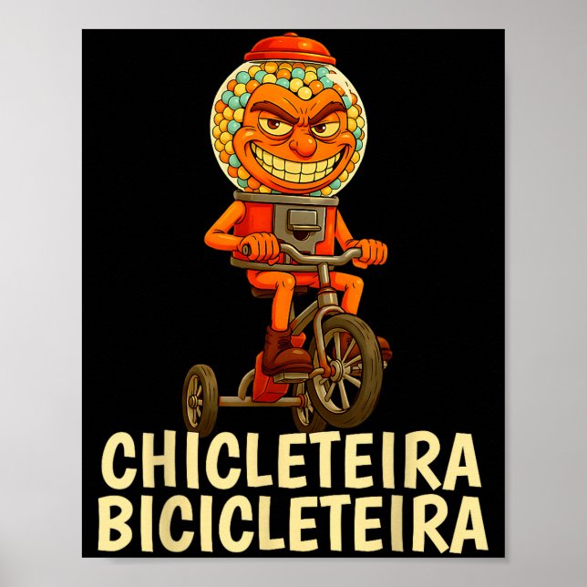 Poster Funny Italian Brainrot Kids Meme Chicleteira Bicic (Devant)