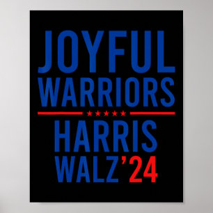 Poster Funny Joyful Warriors Kamala Harris Waltz 2024
