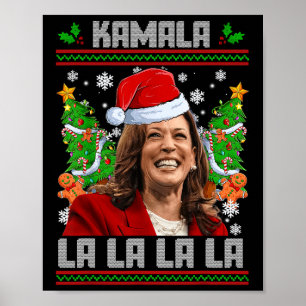 Poster Funny Kamala Harris 2024 Christmas Comma La Men Wo