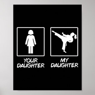 Poster Funny Karate Maman Arts martiaux Fille Ceinture no