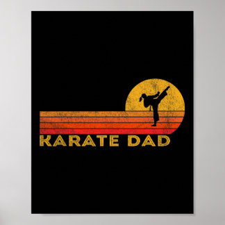 Poster Funny Karate Papa Martial Arts Retro