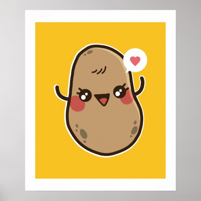Poster Funny Kawaii Potato Cute Girls Ado Graphics Cadeau (Devant)