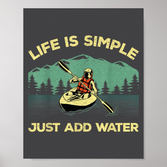 Poster Funny Kayaking Design For Men Women Paddling Canoe (Devant)