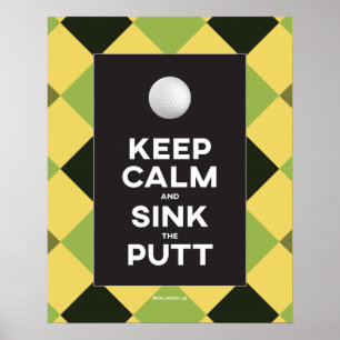 Poster Funny Keep Calme Golf