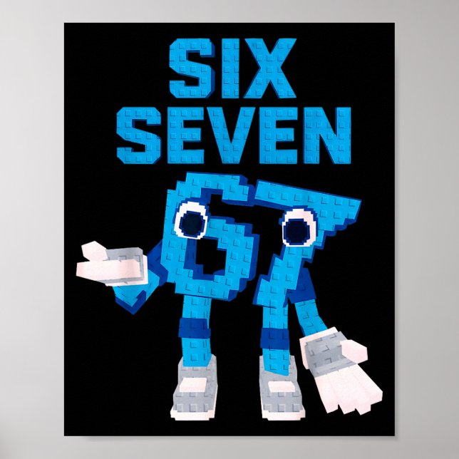 Poster Funny Kid Meme Six Seven 6 7 Italian Brainrot Bruh (Devant)