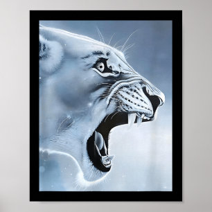 Poster Funny Lion Singe Mème Ragebait Mème Brainrot Gen