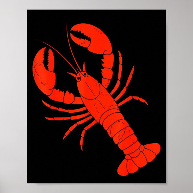 Poster Funny Lobster Design For Men Women Kids Animal Lob (Devant)