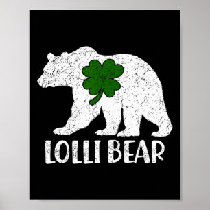 Poster Funny Lolli Bear Jour de la Saint Patrick Shamrock