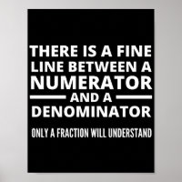 Funny Math FINE LIGNE NUMÉRATEUR DENOMINATEUR