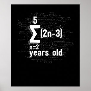Poster Funny Math Geek 16e anniversaire 16 ans