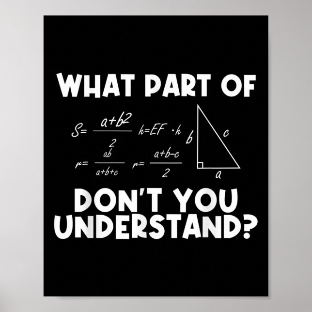Poster Funny Math Quote Mathematics Dear Math Teacher Sol (Devant)