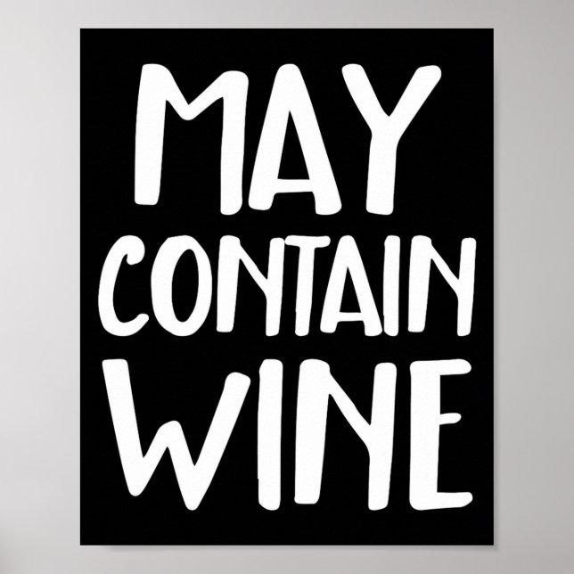 Poster Funny May Contain Wine  (Devant)