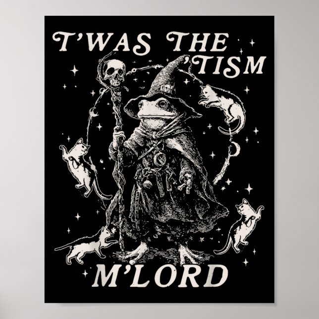 Poster Funny Meme Twas The Tism M Lord Autism Frog Graphi (Devant)