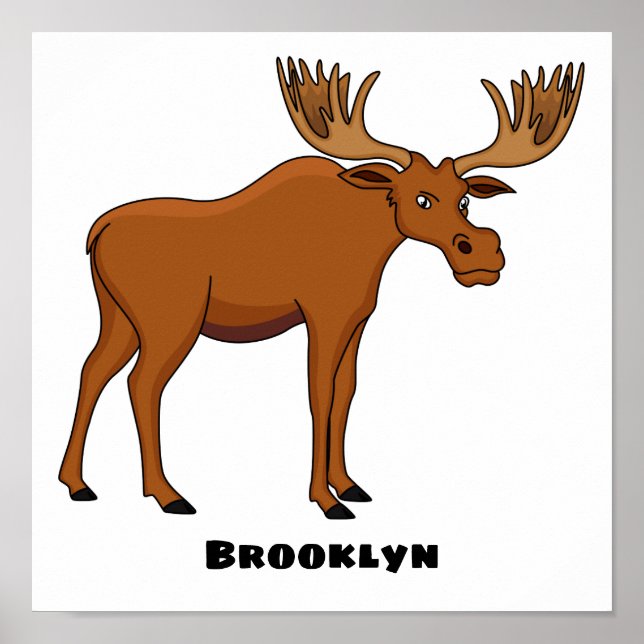 Poster Funny moose (Devant)