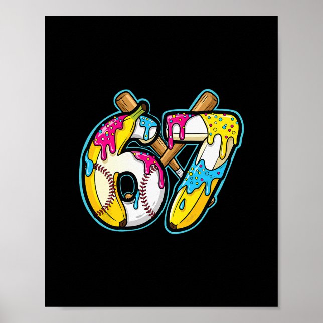 Poster Funny Nana 67 Ice Cream Drip Meme Six Seven Gen Al (Devant)