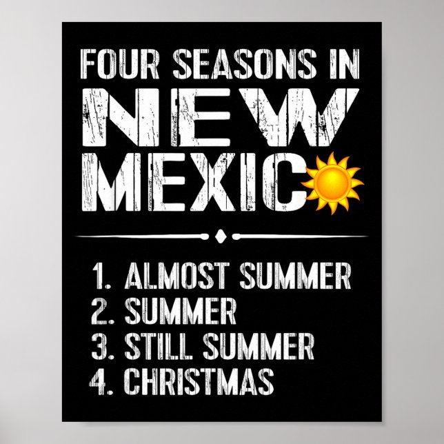 Poster Funny New Mexico Hot Weather Tee_ Four Seasons In  (Devant)