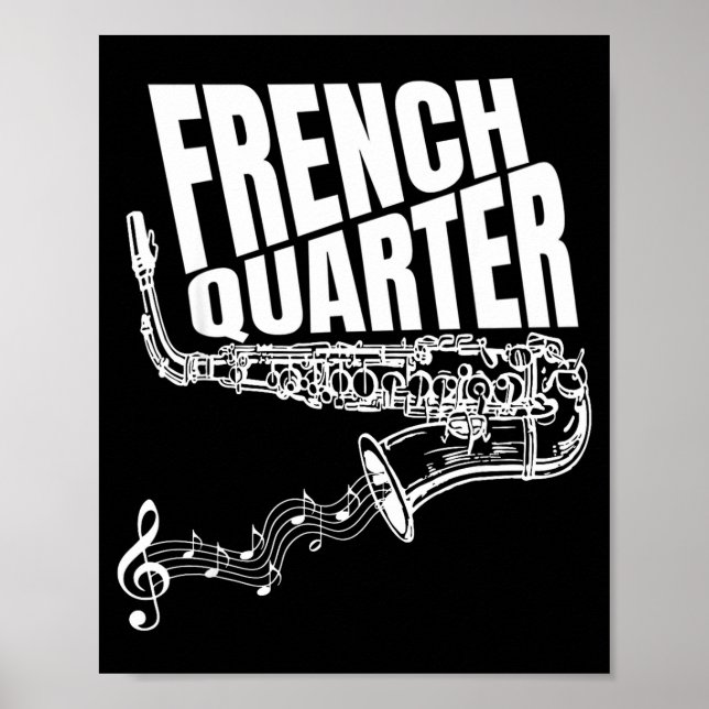 Poster Funny New Orleans Mardi Gras Jazz Saxophone  (Devant)