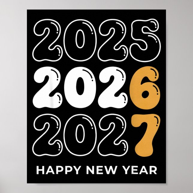 Poster Funny New Year 2026 Kids Six Seven 67 Meme  (Devant)