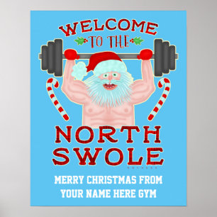 Poster Funny Noël Swole Père Noël Salle De Sport Person