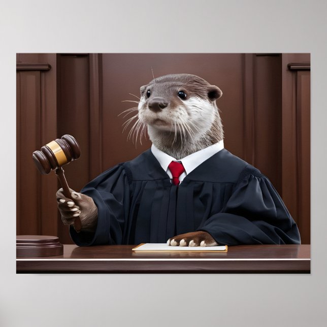 Poster Funny Otter Juge dans la salle d'audience (Devant)