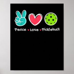 Poster Funny Peace Love Pickleball Court Jouer Loves Pick