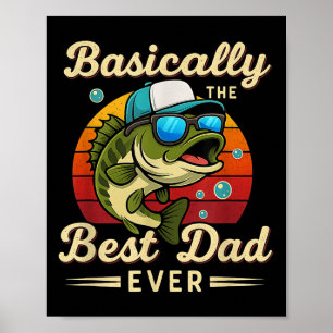 Poster Funny Pêcheur Meilleur Papa Jamais B Pêcheur Pères