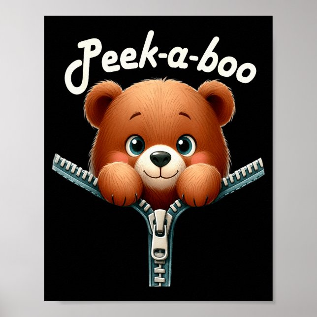 Poster Funny - Peek-a-boo - Bear  (Devant)