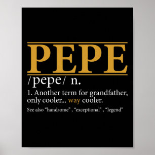 Poster Funny Pepe Définition Fête des pères Cadeau grand-