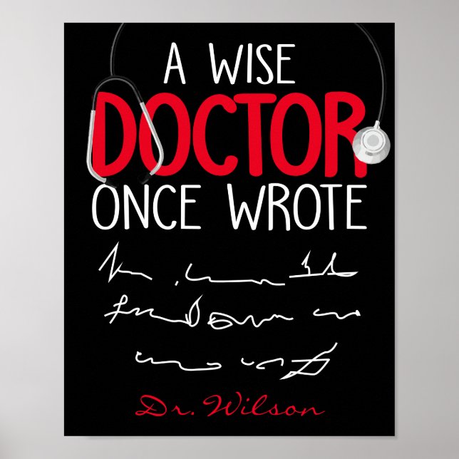 Poster Funny Personalized Doctor drôle docteur disant (Devant)
