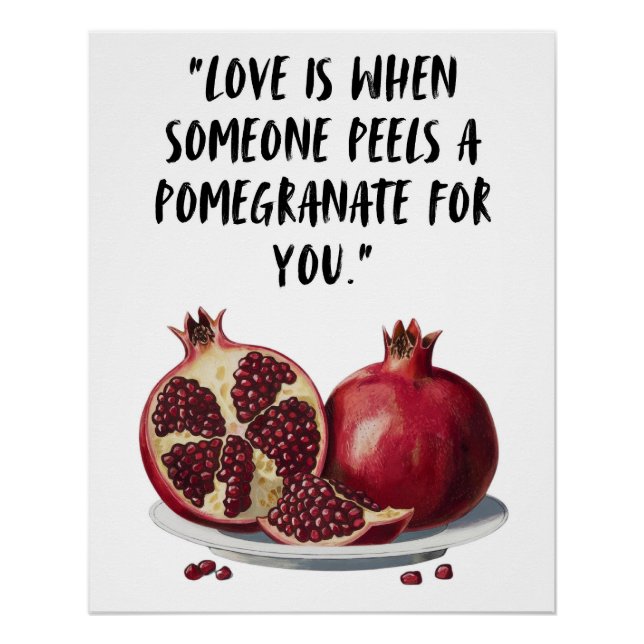 Poster Funny Pomegranate Wall Art, Love Printable (Devant)