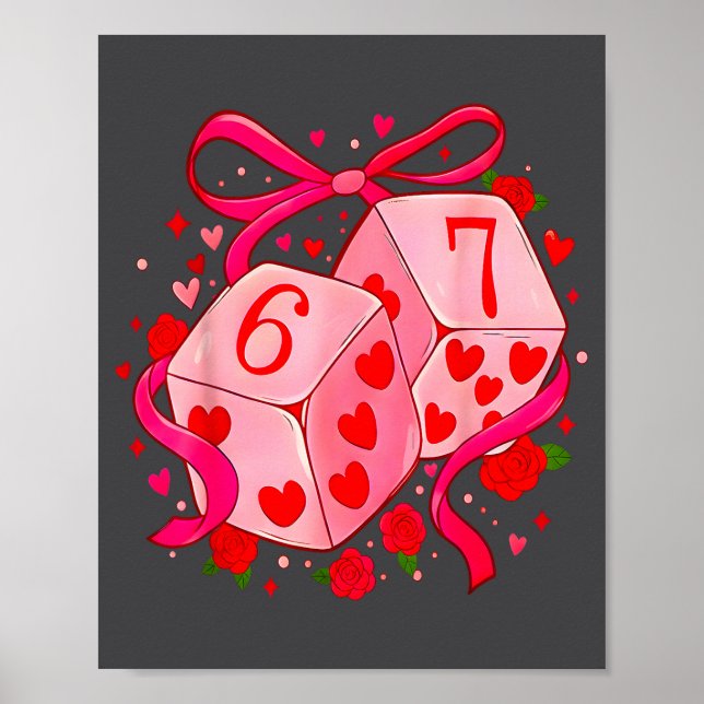 Poster Funny Preppy 67 Valentine Six Seven Dice 6 7 Men W (Devant)