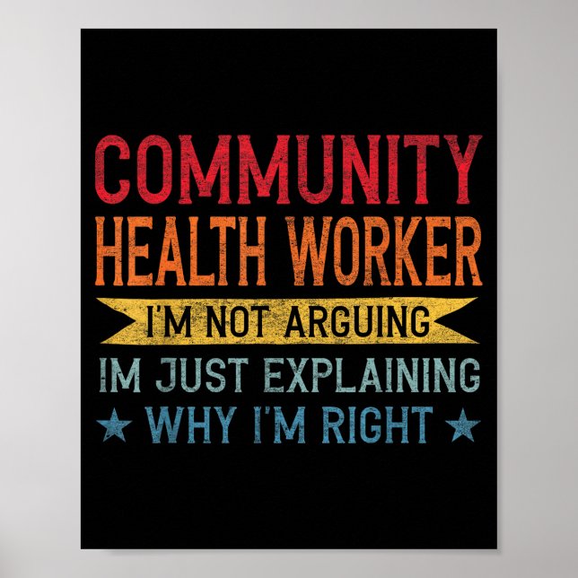 Poster Funny Profession Quote Community Health Worker  (Devant)