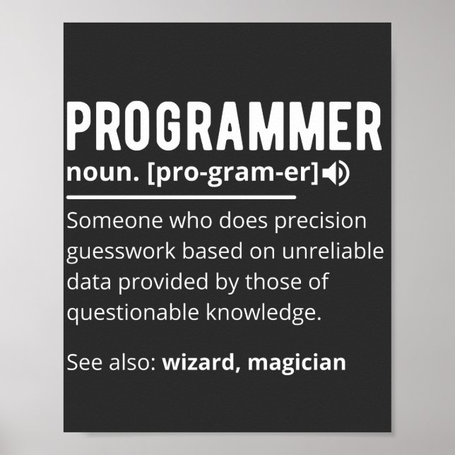 Poster Funny Programmer Code Developer Meaning Definition (Devant)