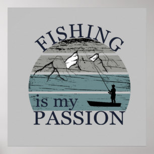 Poster funny quotes fishing is my life