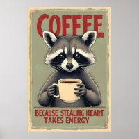 Funny Raccoon Coffee Art