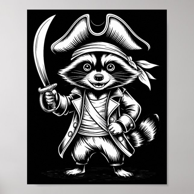 Poster Funny Rate Raccoon  (Devant)