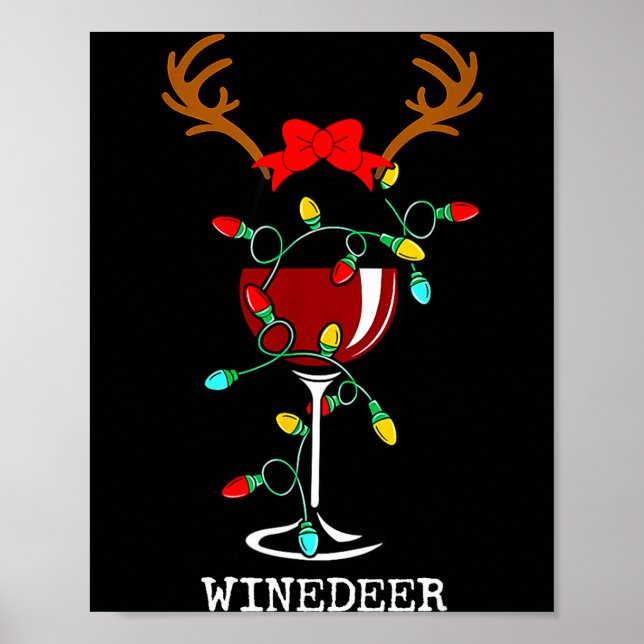 Poster Funny Reindeer Winedeer Reinbeer Matching Couples  (Devant)