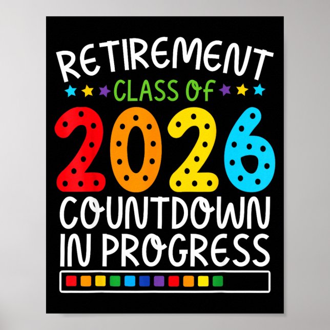 Poster Funny Retirement Countdown 2026 Colorful Future Li (Devant)