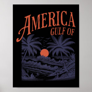 Poster Funny Retro 2025 Grunge Design, Golfe Des Etats-Un