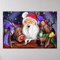 Funny Santa and Reindeer Party Christmas