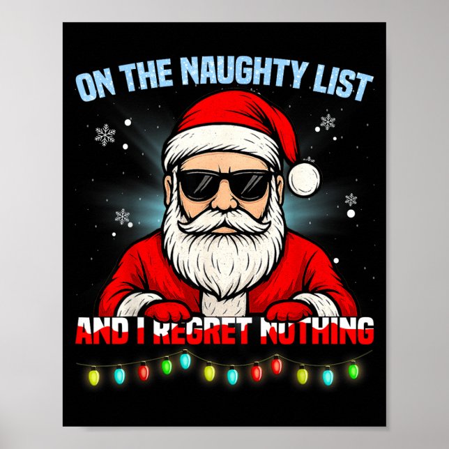 Poster Funny Santa Claus Christmas Xmas For Men Women Boy (Devant)
