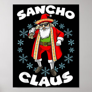 Poster Funny Santa Claus Sancho mexicain Santa Claus Chri